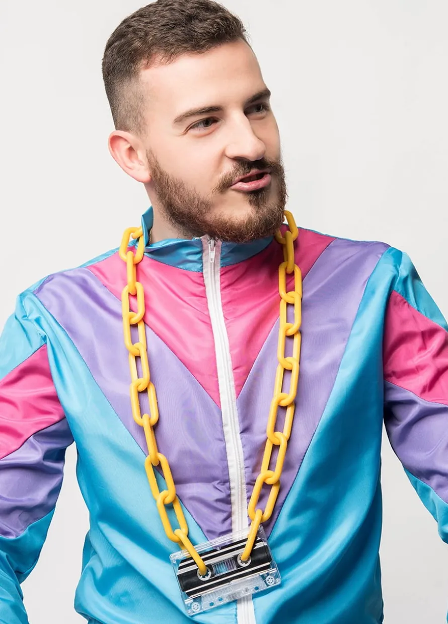 Łańcuch KASETA dodatek do stroju w stylu lat 80