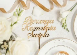 Akrylowy topper PIERWSZA KOMUNIA ŚWIĘTA