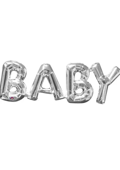 Balon BABY foliowy srebrny (66cm x 22cm)