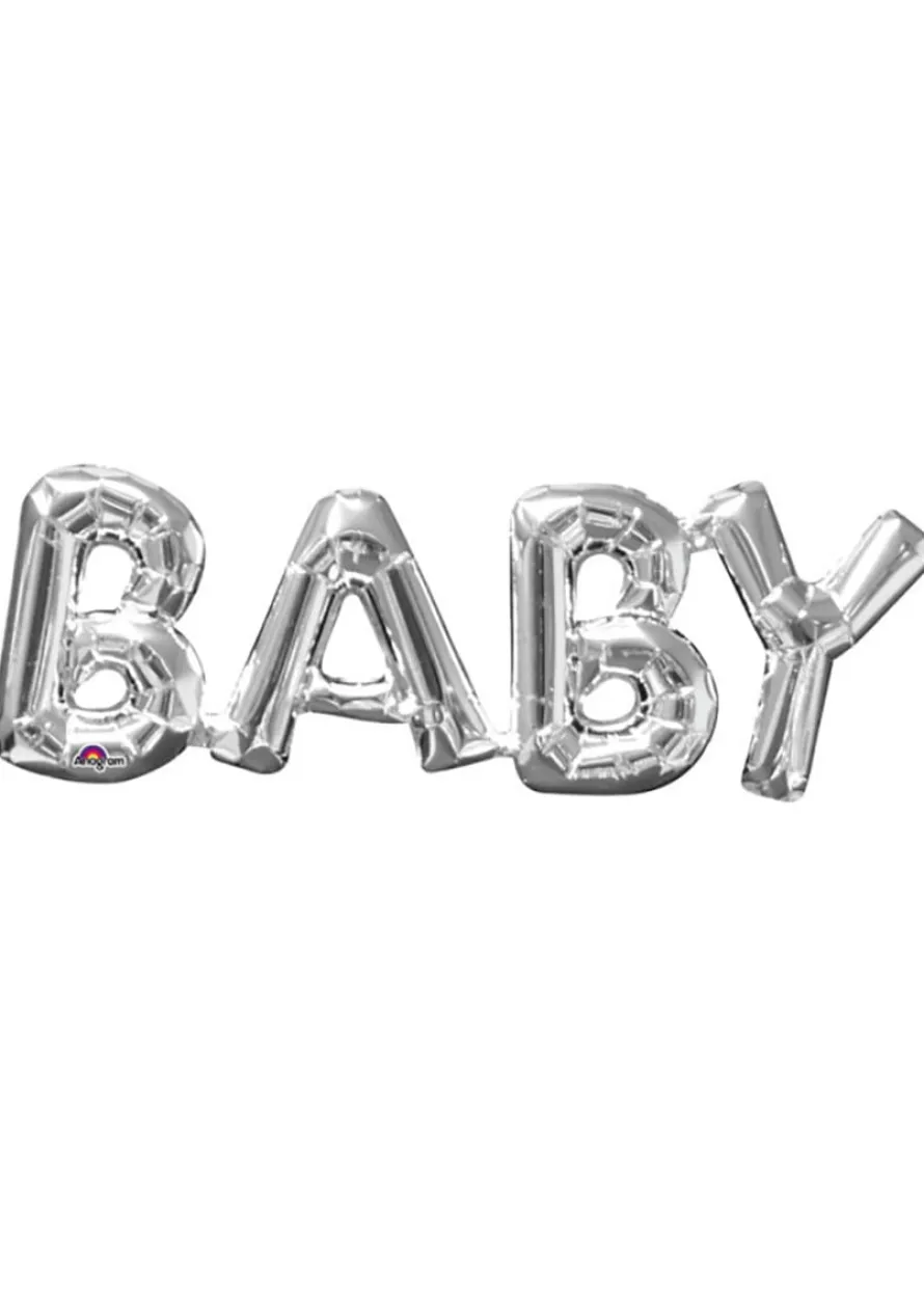 Balon BABY foliowy srebrny (66cm x 22cm)