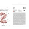 Balon CYFRA 2 różowe złoto 86 cm