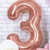 Balon CYFRA 3 różowe złoto 86cm