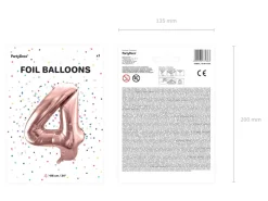 Balon CYFRA 4 różowe złoto 86 cm