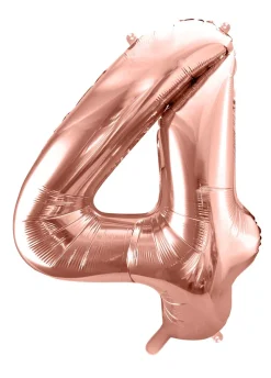 Balon CYFRA 4 różowe złoto 86 cm