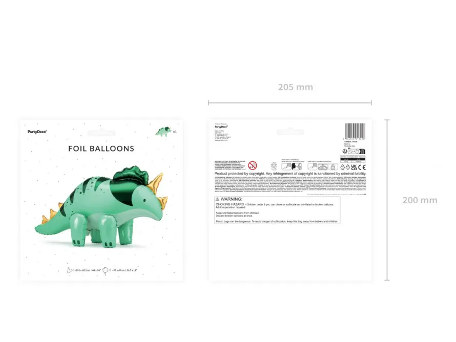 Balon dinozaur TRICERATOPS