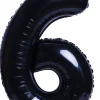 Balon foliowy CYFRA 6 czarny 100cm
