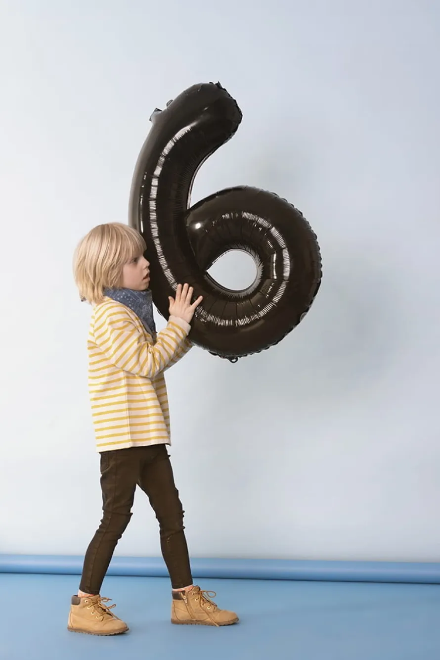 Balon foliowy CYFRA 6 czarny 100cm