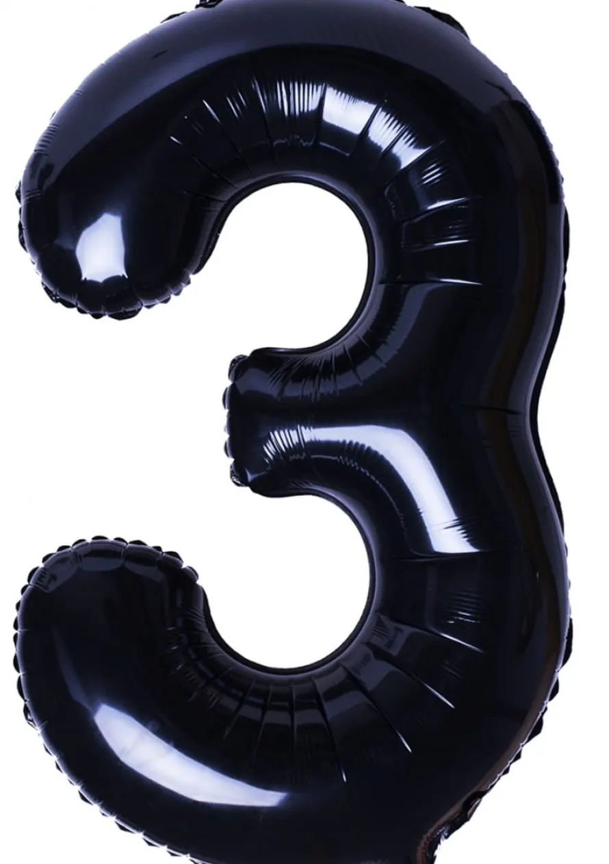 Balon foliowy CYFRA 3 czarny 100cm