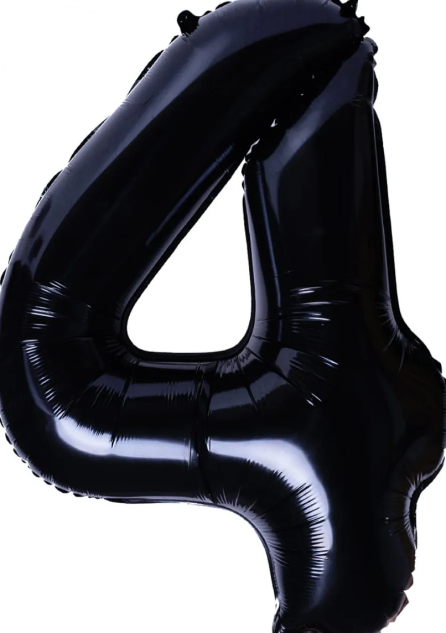 Balon foliowy CYFRA 4 czarny 100cm