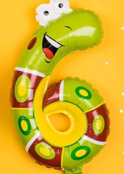 Balon foliowy CYFRA 6 jaszczurka 42cm