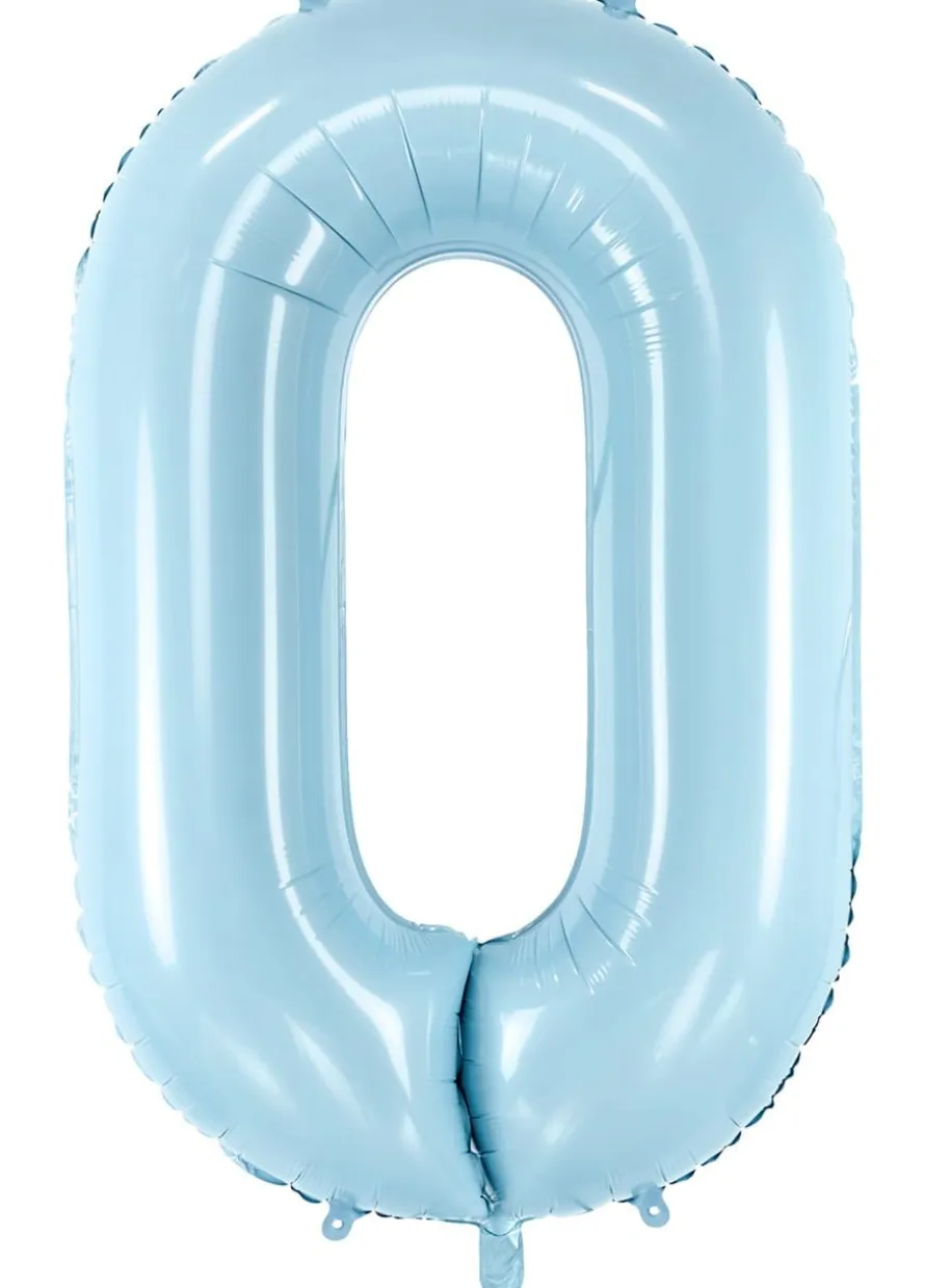 Balon foliowy CYFRA 0 niebieski 86cm