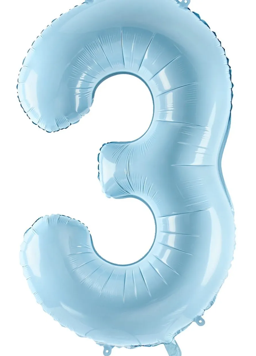 Balon foliowy CYFRA 3 niebieski 86cm
