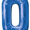 Balon foliowy CYFRA 0 niebieski 85cm
