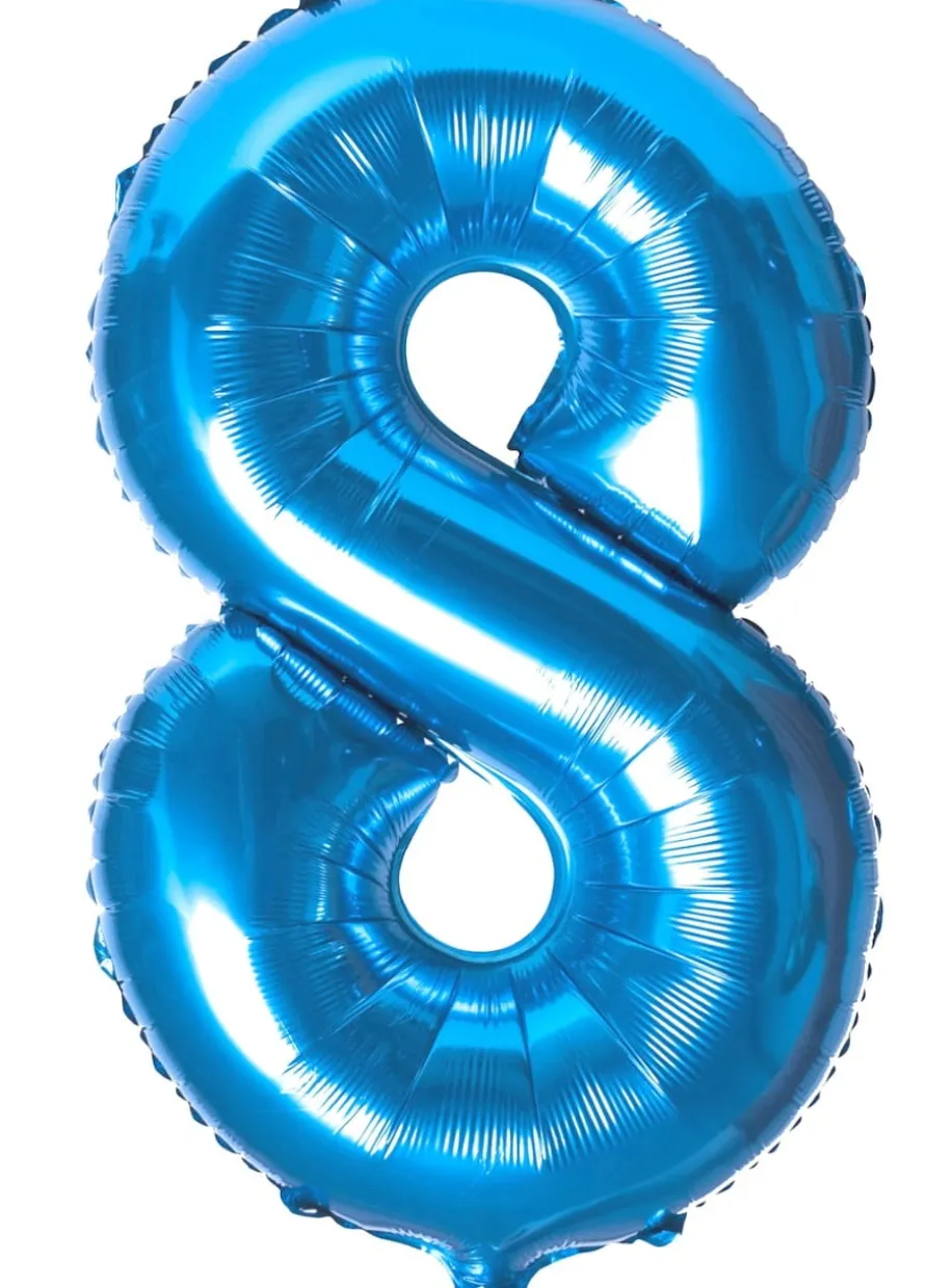 Balon foliowy CYFRA 8 niebieski 100cm