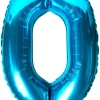 Balon foliowy CYFRA 0 niebieski 100cm