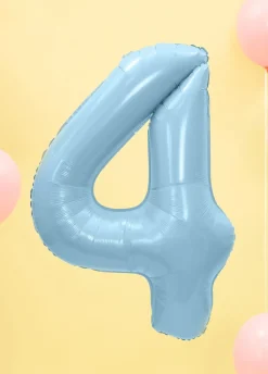 Balon foliowy CYFRA 4 niebieski 86cm