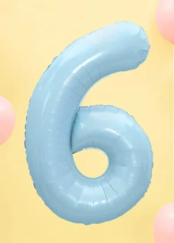 Balon foliowy CYFRA 6 niebieski 86cm