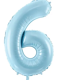 Balon foliowy CYFRA 6 niebieski 86cm
