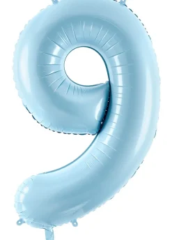 Balon foliowy CYFRA 9 niebieski 86cm