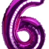 Balon foliowy CYFRA 6 rożowy 100cm