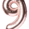Balon foliowy CYFRA 9 różowe złoto 85cm