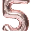 Balon foliowy CYFRA 5 różowe złoto 85cm
