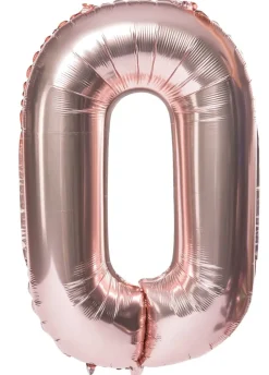 Balon foliowy CYFRA 0 różowe złoto 85cm