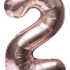 Balon foliowy CYFRA 2 różowe złoto 85cm