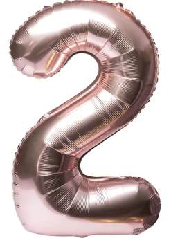Balon foliowy CYFRA 2 różowe złoto 85cm
