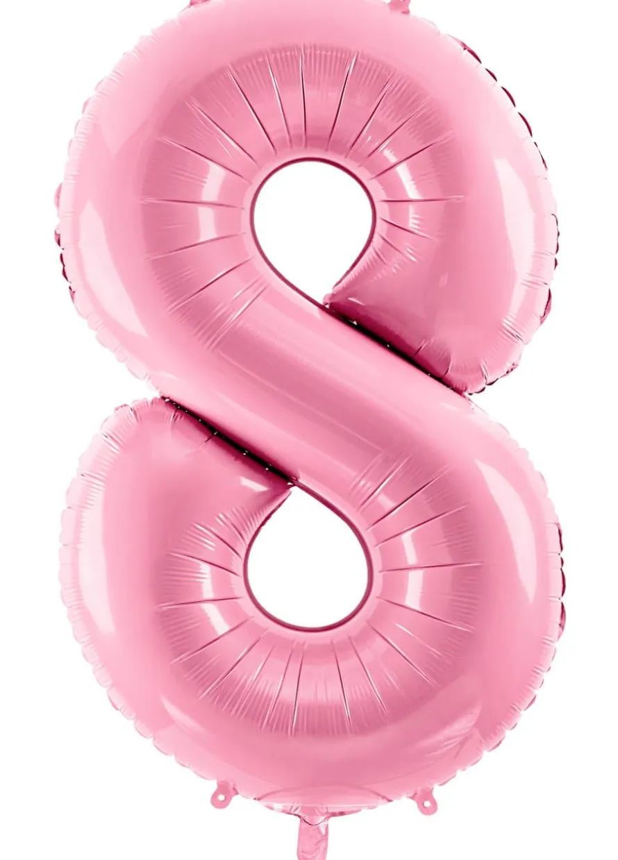 Balon foliowy CYFRA 8 różowy 86cm
