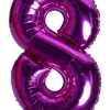 Balon foliowy CYFRA 8 różowy 100cm