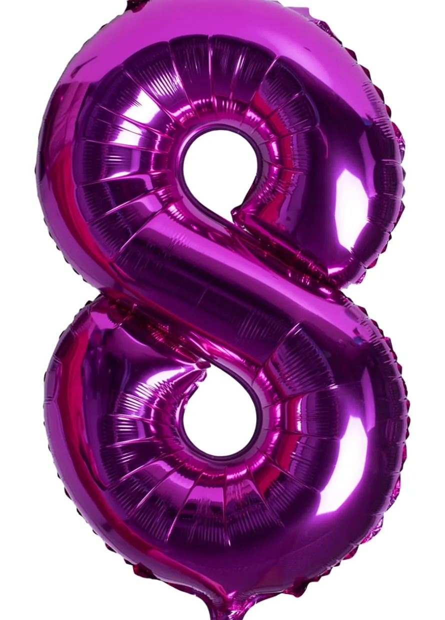 Balon foliowy CYFRA 8 różowy 100cm