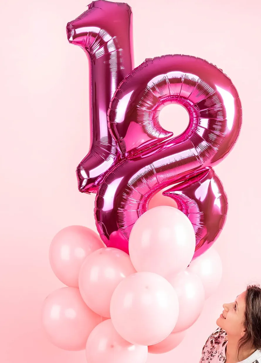 Balon foliowy CYFRA 8 różowy 100cm