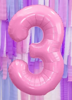 Balon foliowy CYFRA 3 różowy 86cm