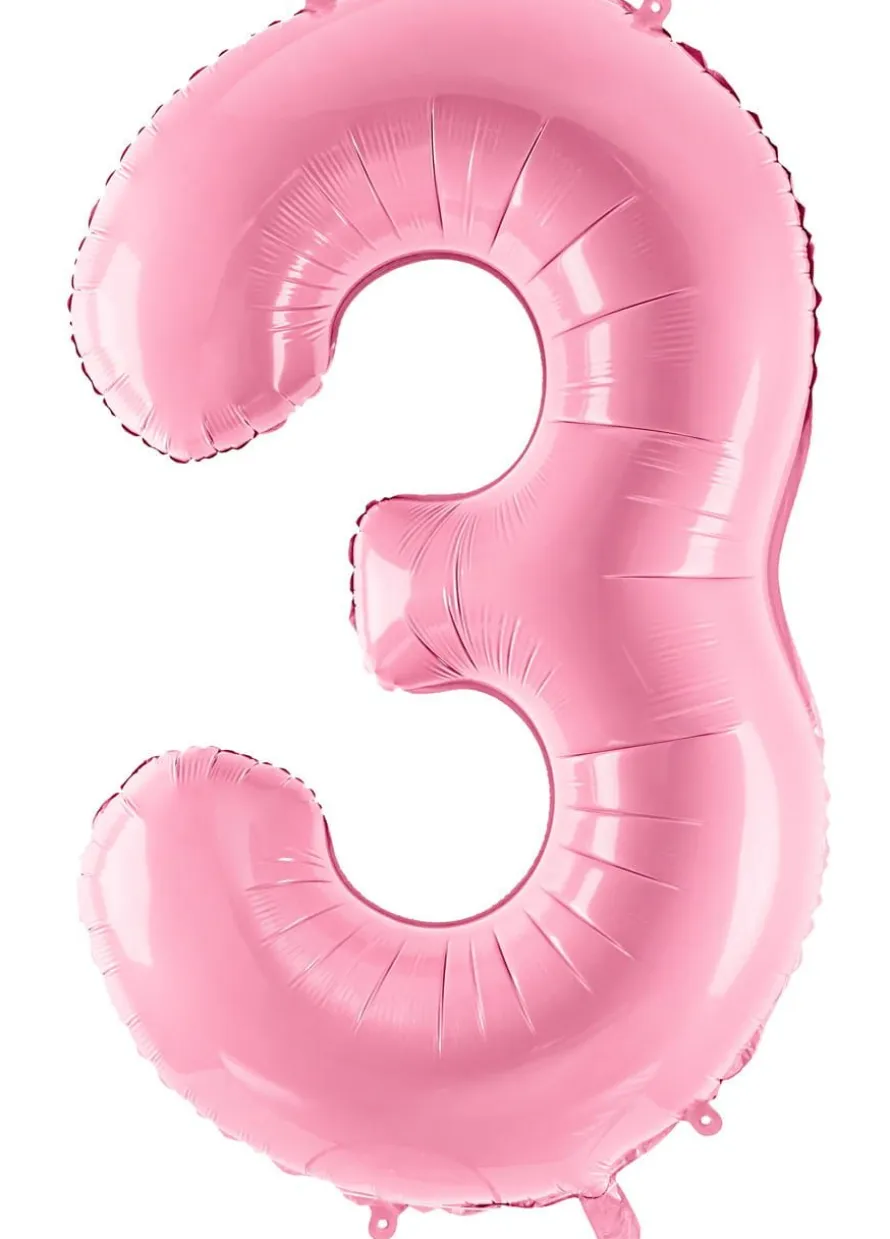 Balon foliowy CYFRA 3 różowy 86cm