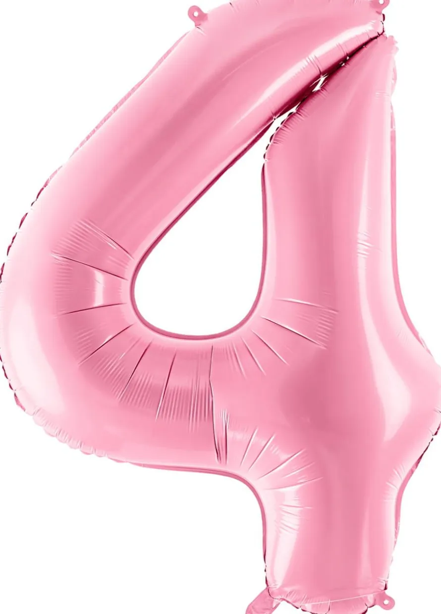 Balon foliowy CYFRA 4 różowy 86cm