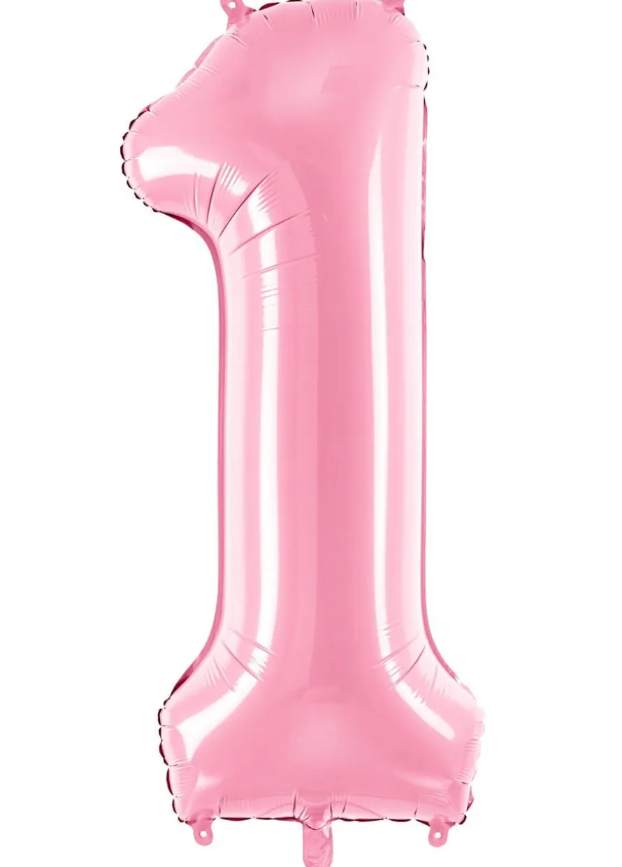 Balon foliowy CYFRA 1 różowy 86cm