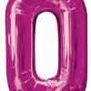 Balon foliowy CYFRA 0 różowy 85cm