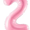 Balon foliowy CYFRA 2 różowy 86cm