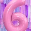 Balon foliowy CYFRA 6 różowy 86cm
