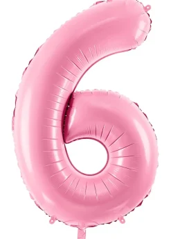Balon foliowy CYFRA 6 różowy 86cm