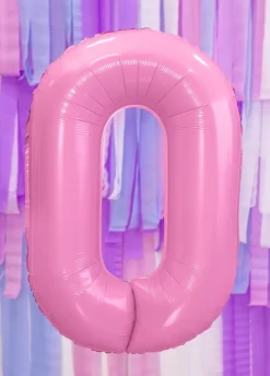 Balon foliowy CYFRA 0 różowy 86cm