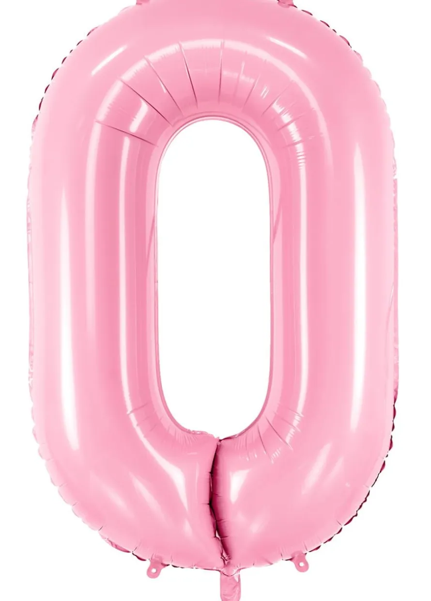Balon foliowy CYFRA 0 różowy 86cm