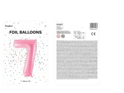 Balon foliowy CYFRA 7 różowy 86cm