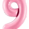 Balon foliowy CYFRA 9 różowy 86cm