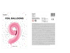 Balon foliowy CYFRA 9 różowy 86cm