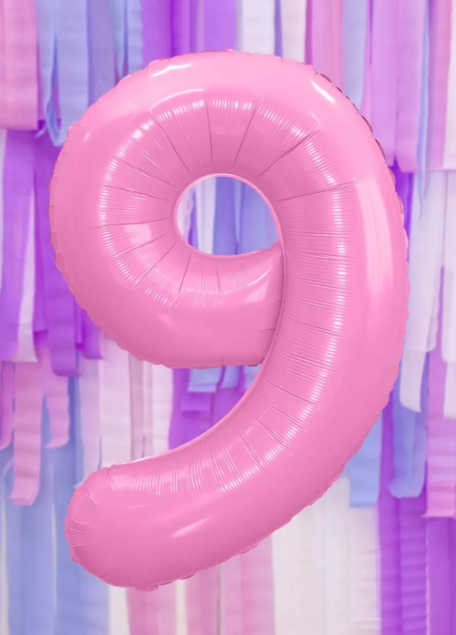 Balon foliowy CYFRA 9 różowy 86cm