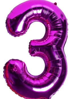Balon foliowy CYFRA 3 różowy 100cm
