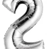 Balon foliowy CYFRA 2 srebrny 85cm