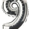 Balon foliowy CYFRA 9 srebrny 85cm